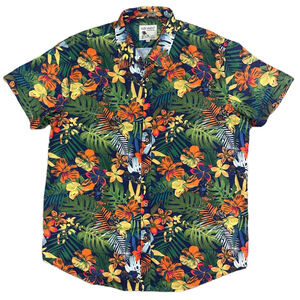 Alex Vando Tropical Button Down Short Sleeve shirt Size XL
